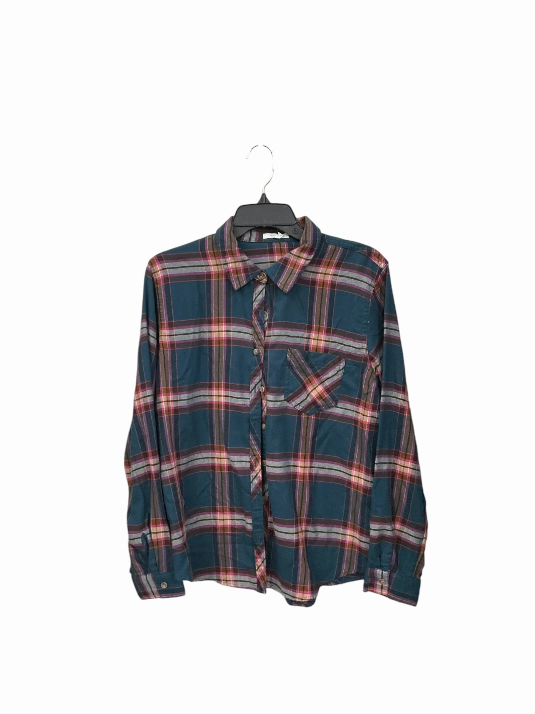 Blouse Long Sleeve By Maurices In Plaid Pattern, Size: L Comfortable Pants