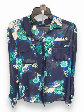 Blouse Long Sleeve By Old Navy In Floral Print, Size: L Joy Mood Young Edge