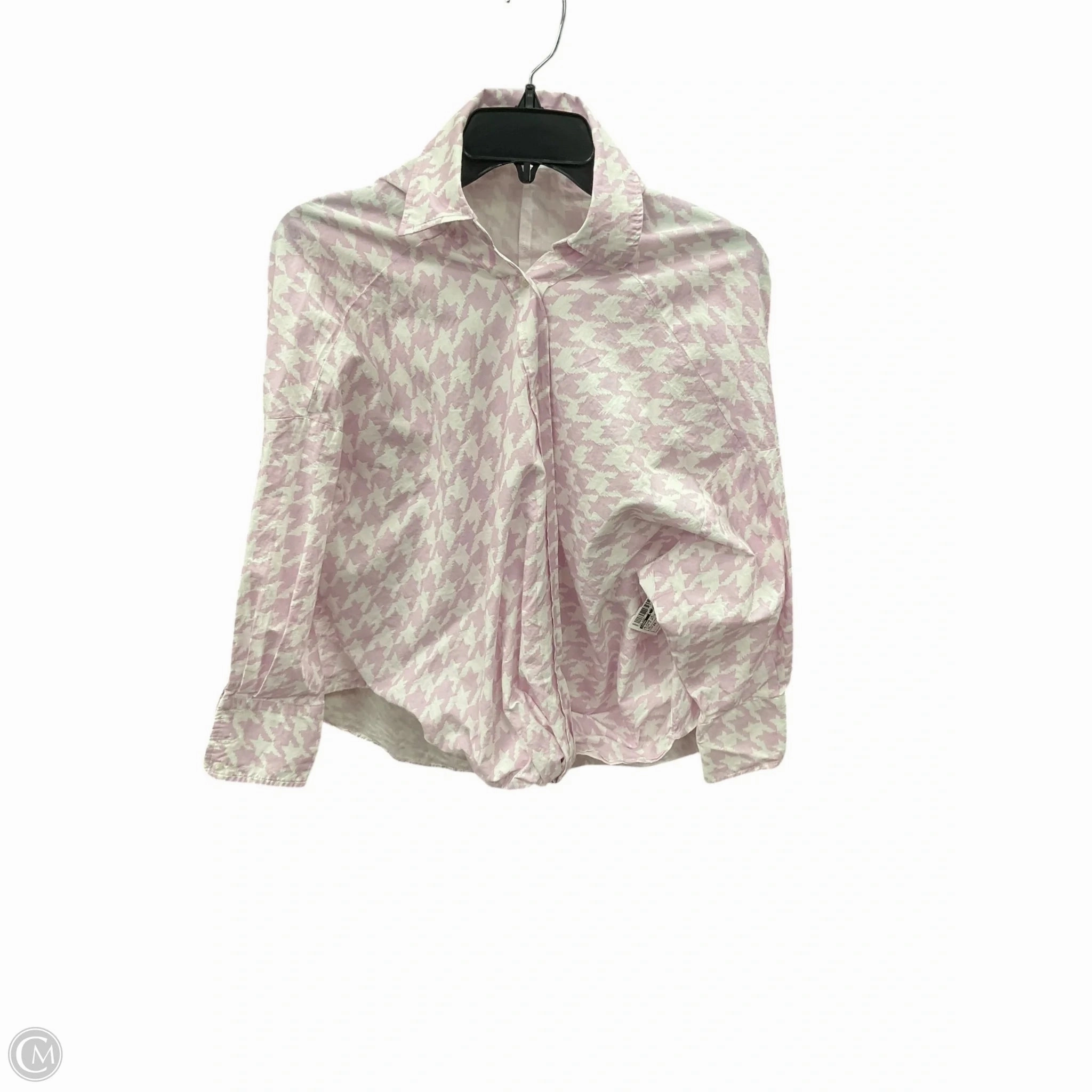 Blouse Long Sleeve By Zara In Pink & White, Size: Xs mesh ventilation