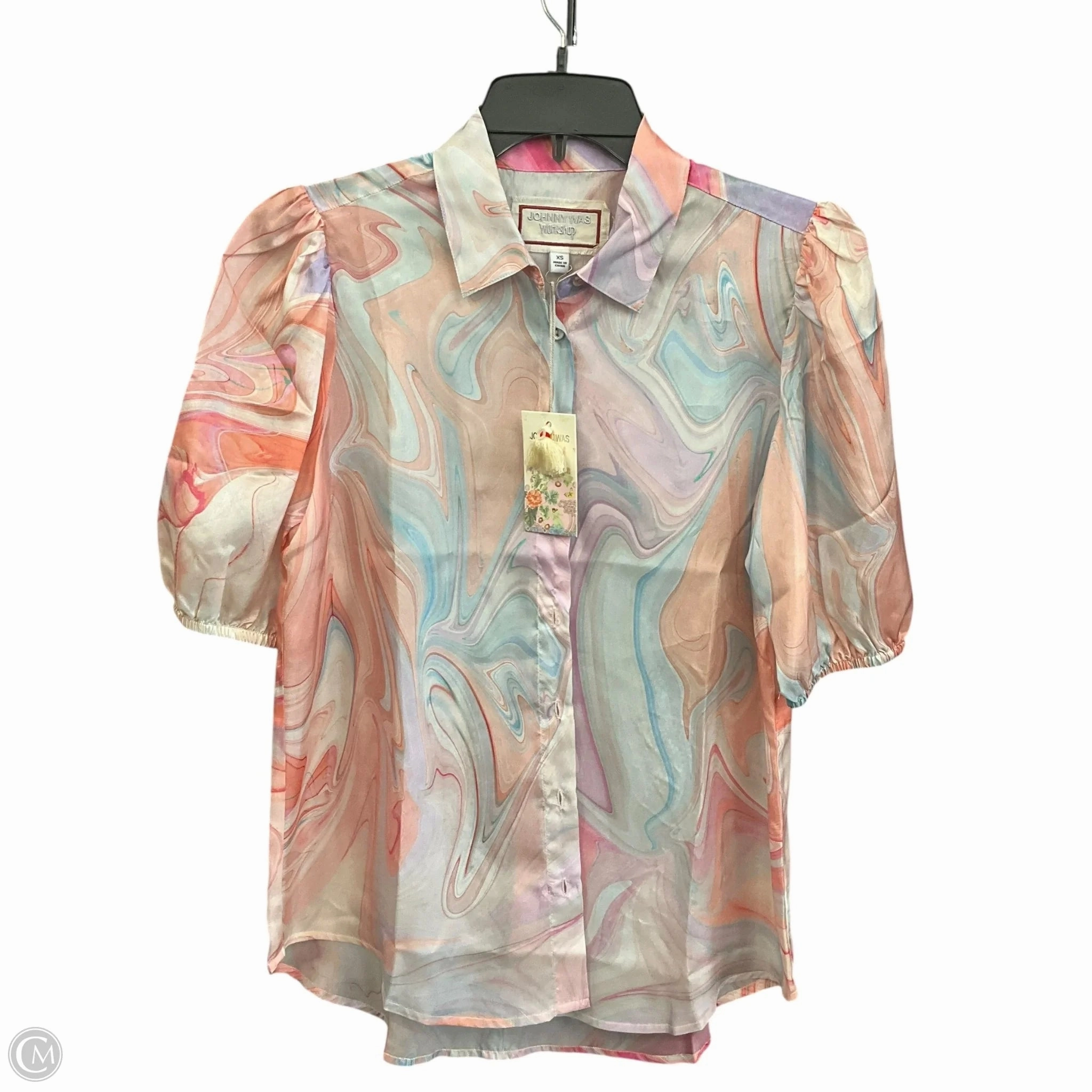 Blouse Short Sleeve By Johnny Was In Multi-colored, Size: Xs DurableSeams Firm Leather