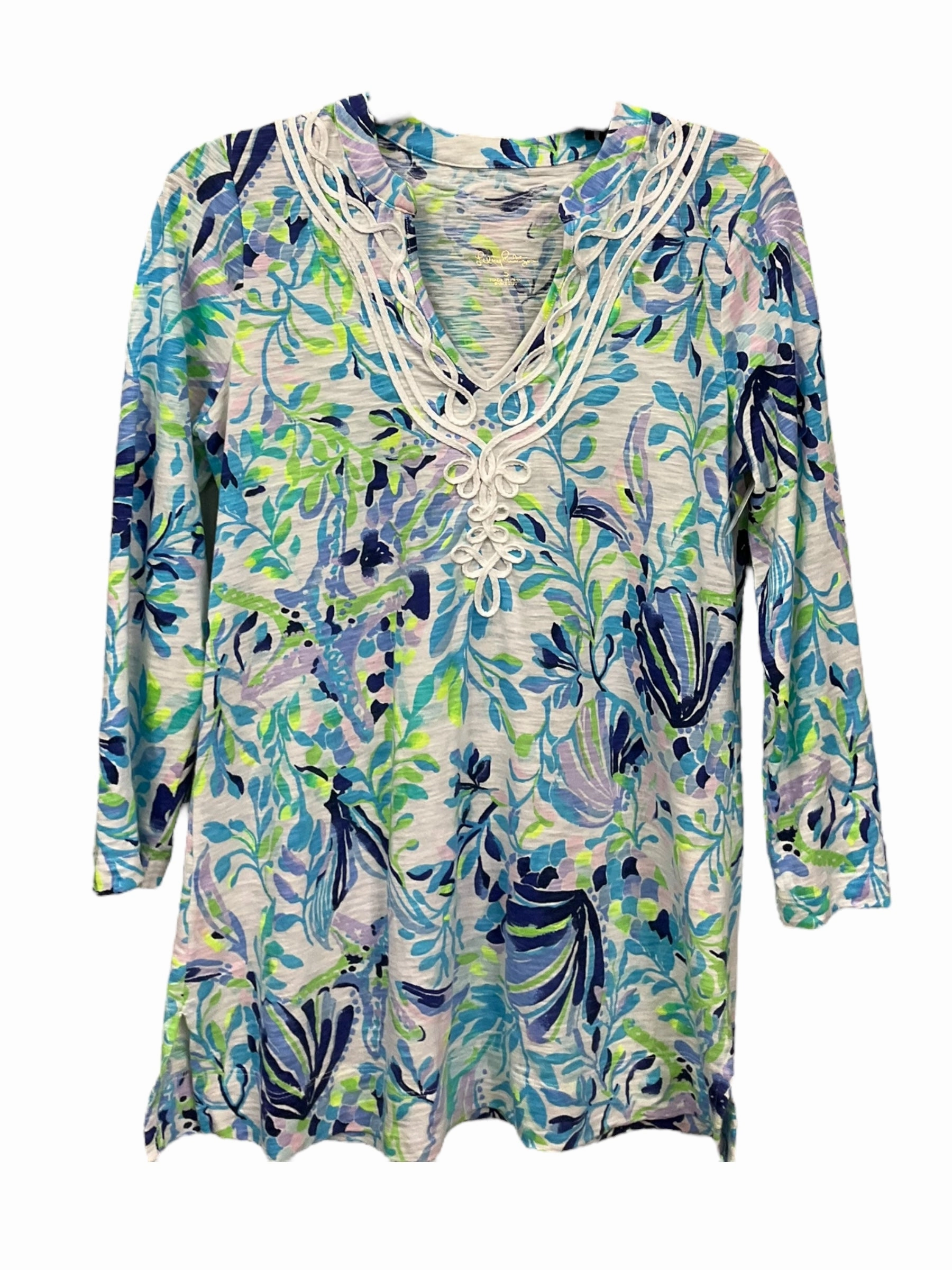 Blue & White Dress Casual Short Lilly Pulitzer, Size S SoftenedEdges Club Mode