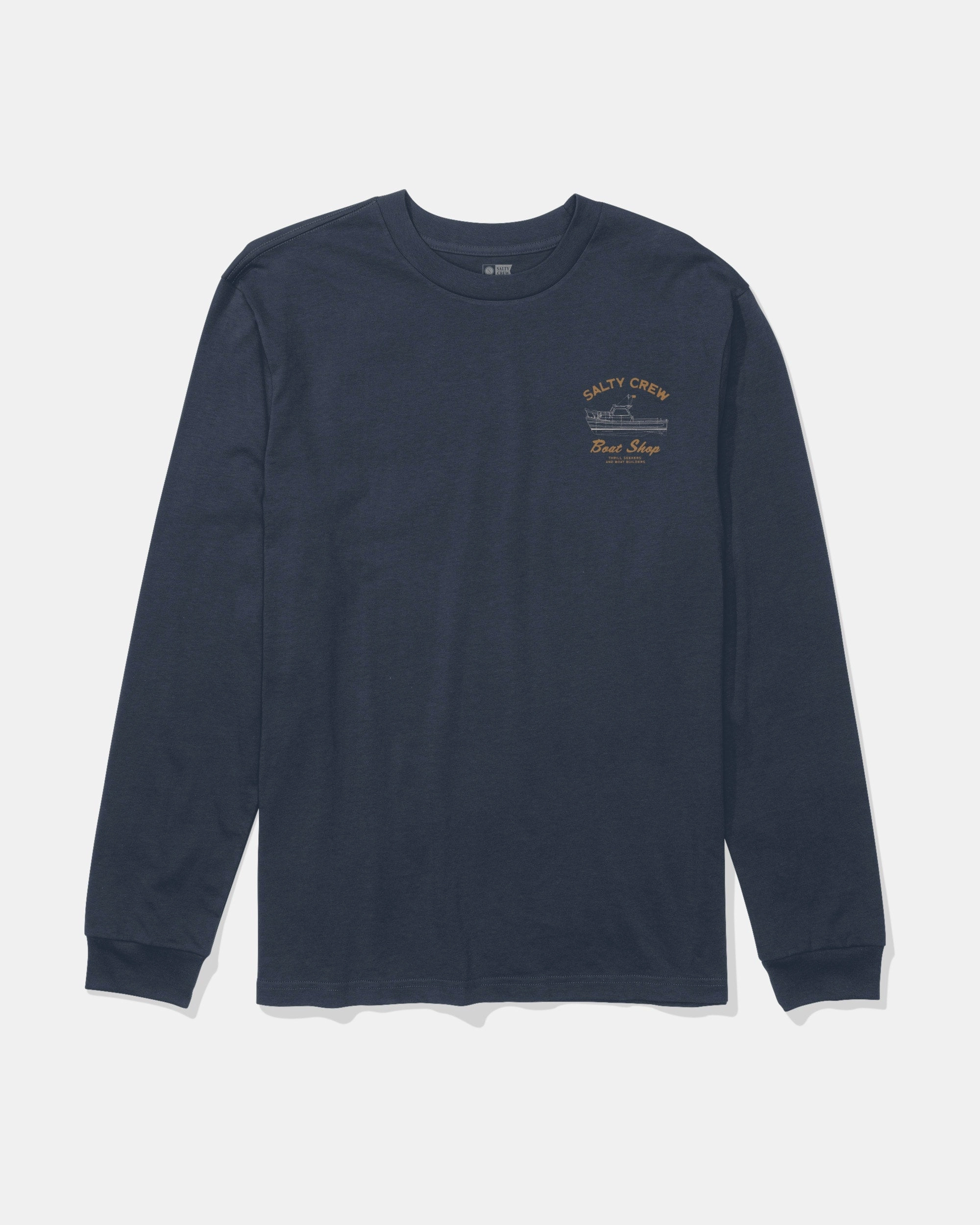 Boat Shop Ls Tee - Navy MicroPiqueKnit Fashionable Option