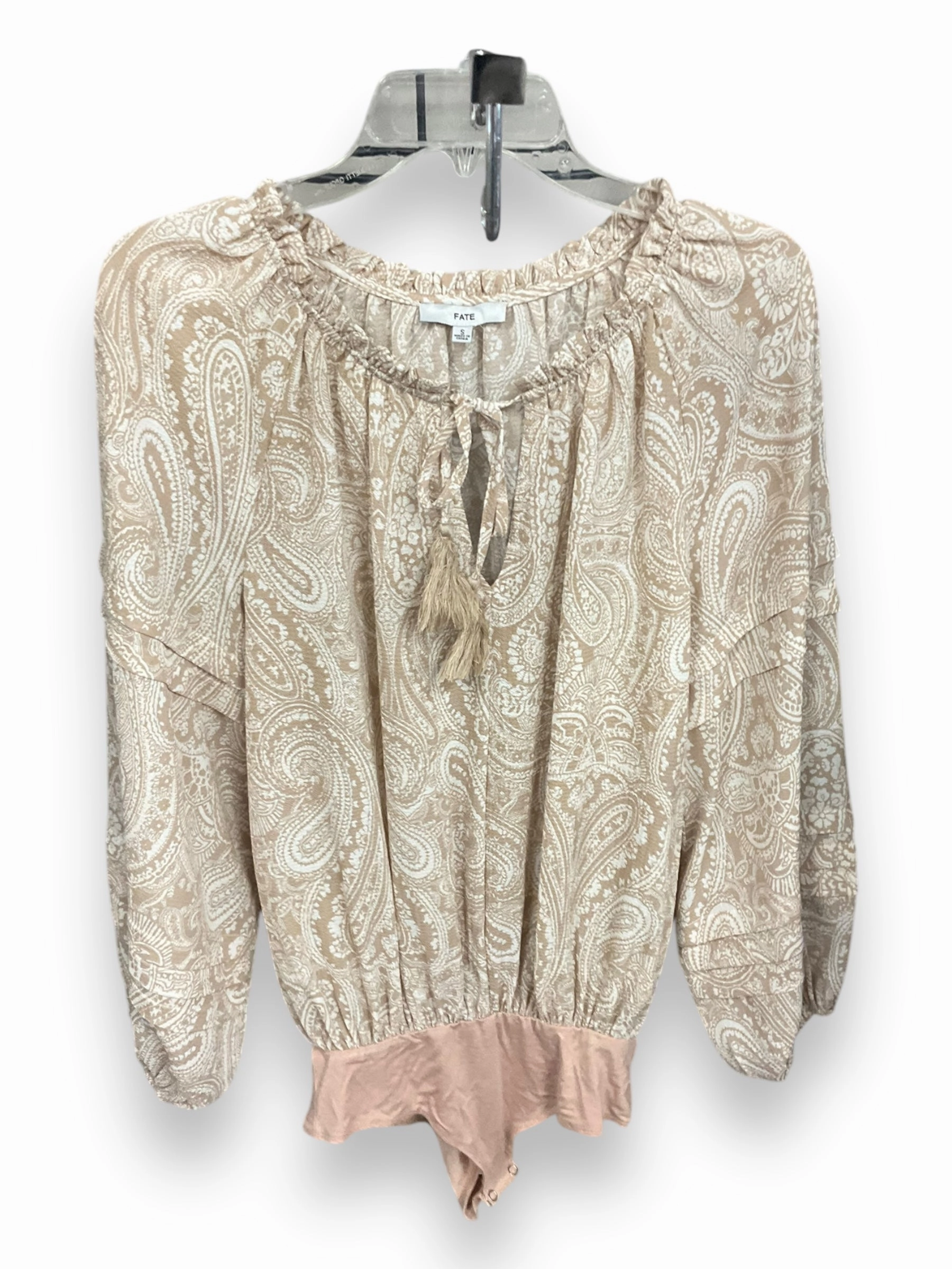 AntiPillingFabric Bodysuit By Fate In Tan, Size: S