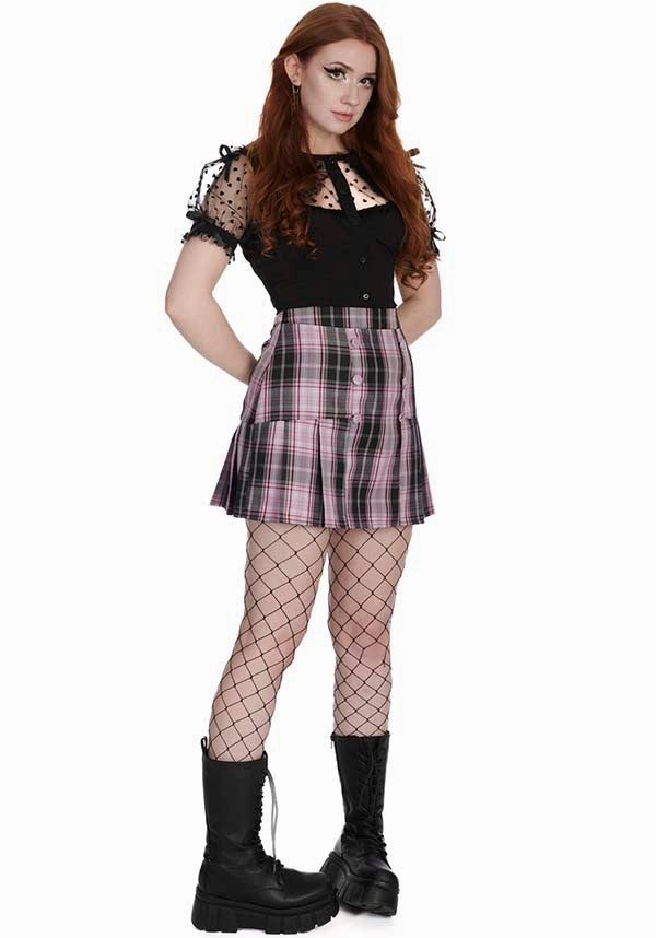 Breezy Mood High Elasticity Material Lovebug [Pink] | SKIRT*