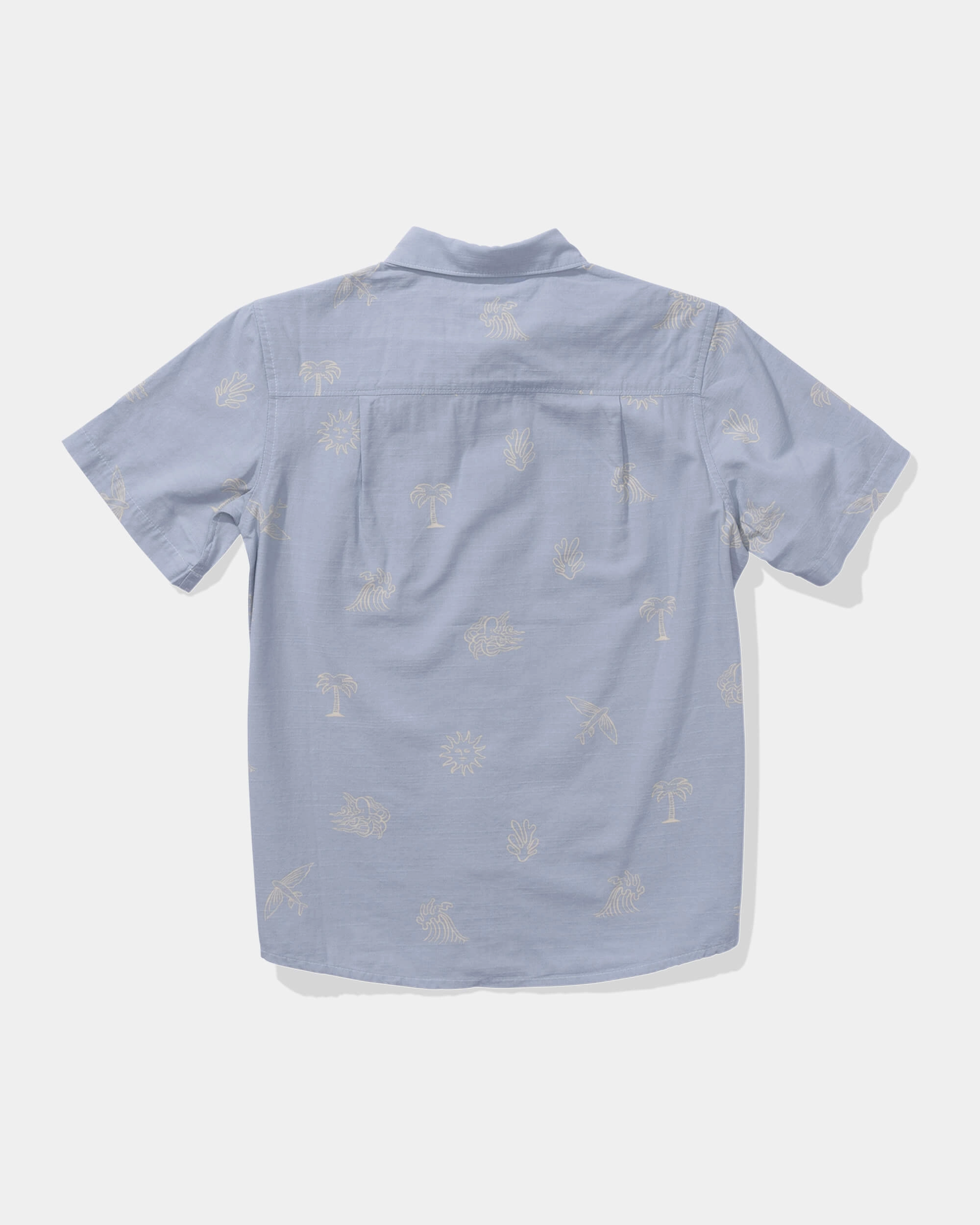 Eco-Friendly Fabric Good Vibes  Ss Woven Kids - Blue Fog