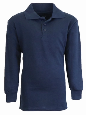 Boy's Long Sleeve Pique Polo Shirt - (Sizes 4-20) Functional Shirt