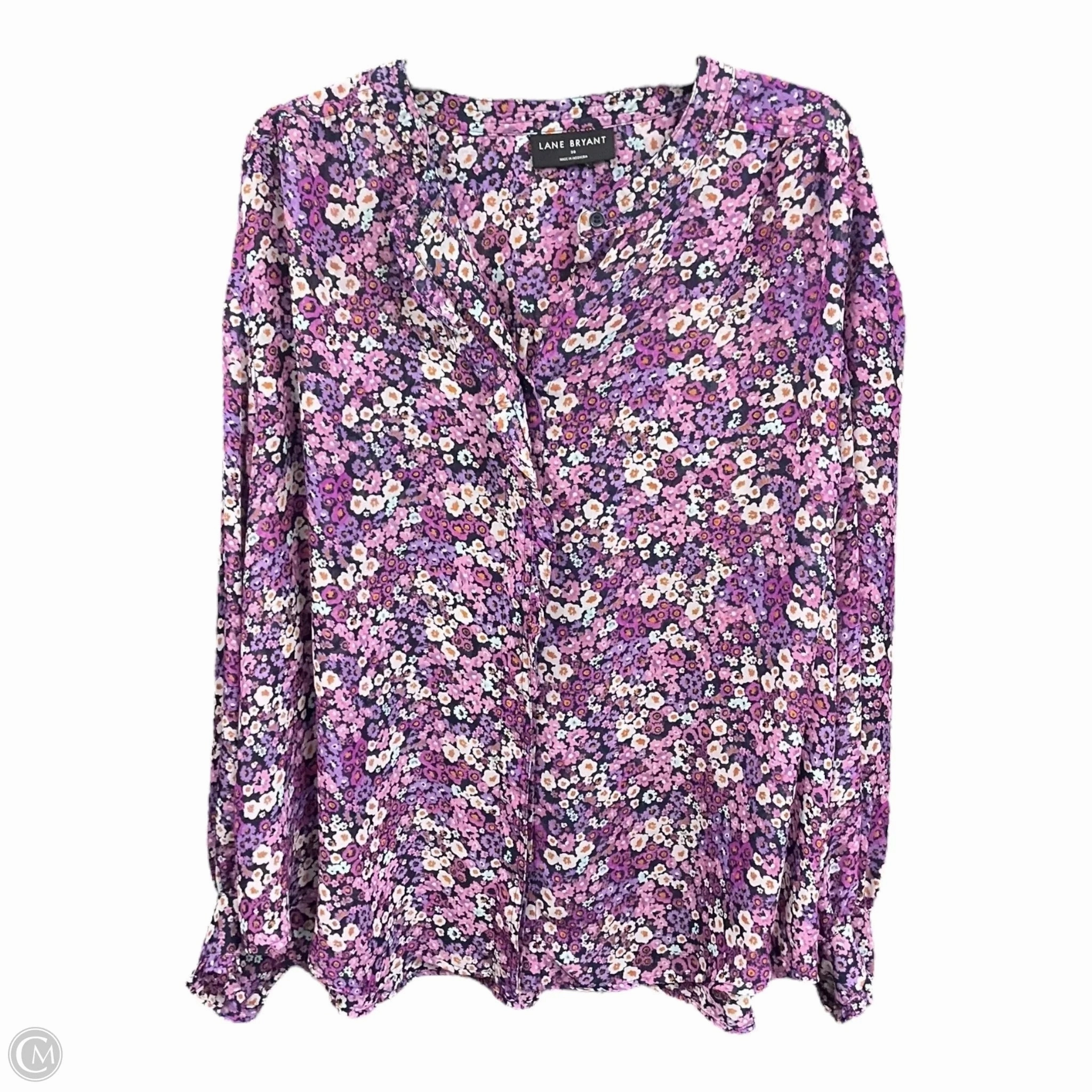 Top Long Sleeve By Lane Bryant In Floral Print, Size: 1x Office Mood Comfortable Jacket