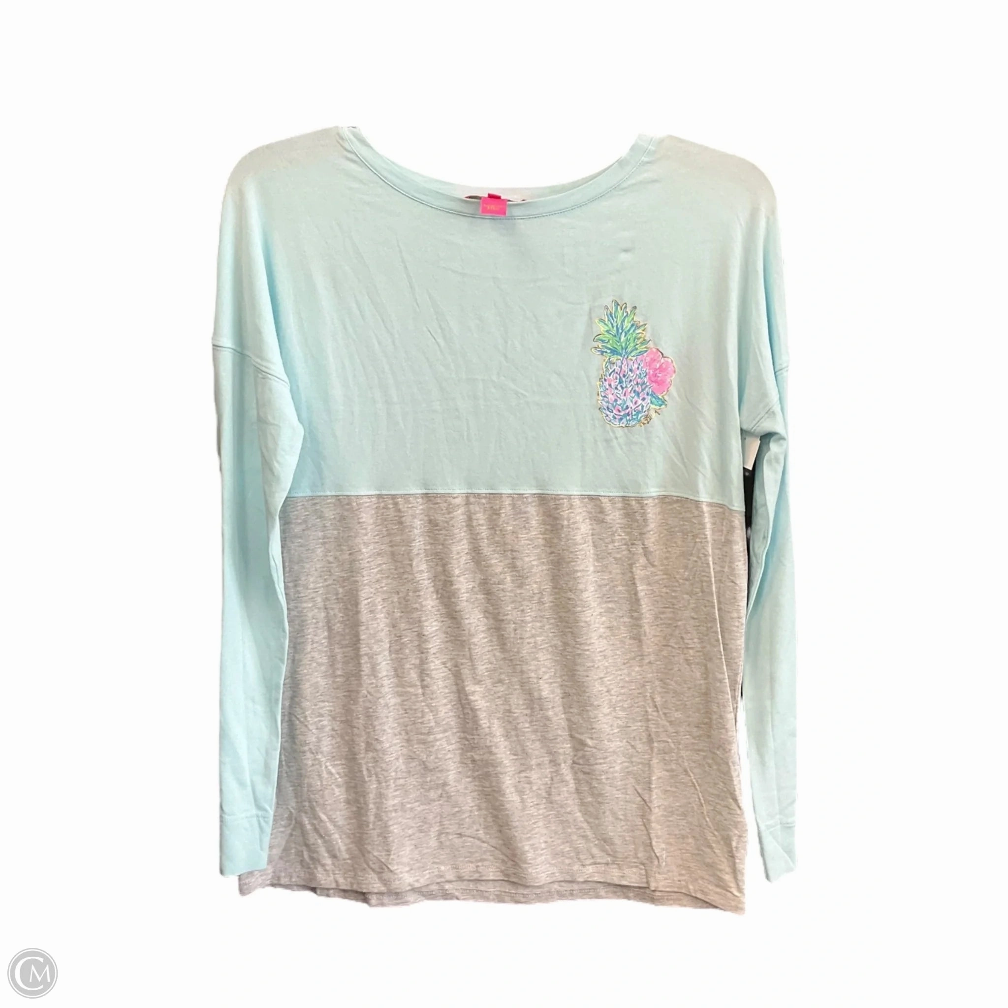Top Long Sleeve Designer By Lilly Pulitzer In Blue & Grey, Size: Xxs Storm Core