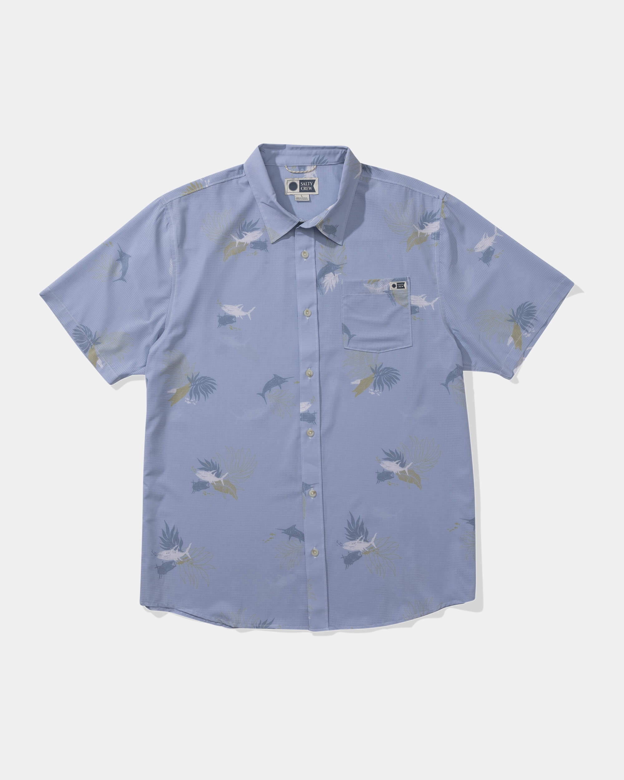 Breezer Perf Ss Tech Woven - Blue Fog Versatile Fit