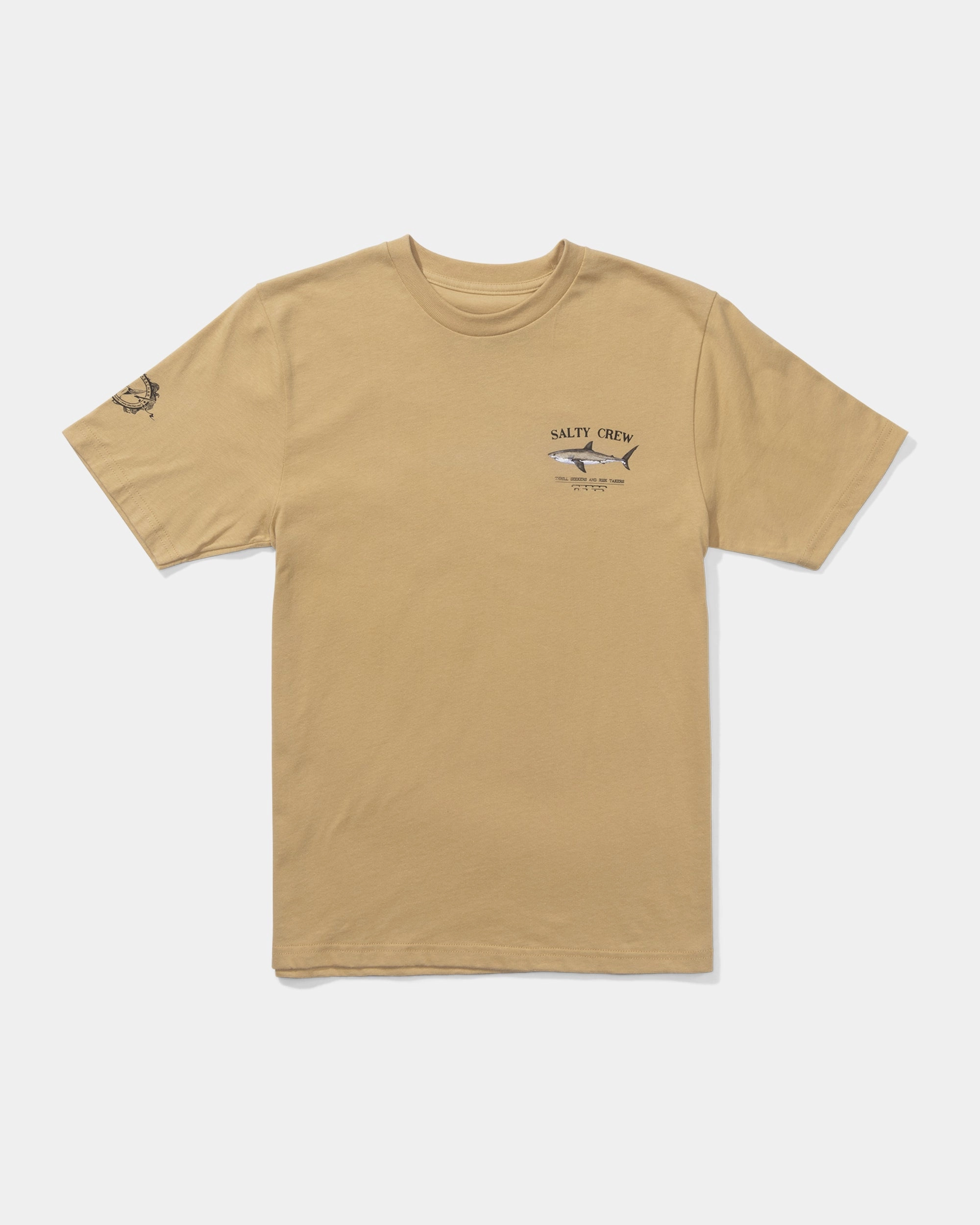 Bruce  S/S Tee Kids - Khaki Wrinkle Free Weave