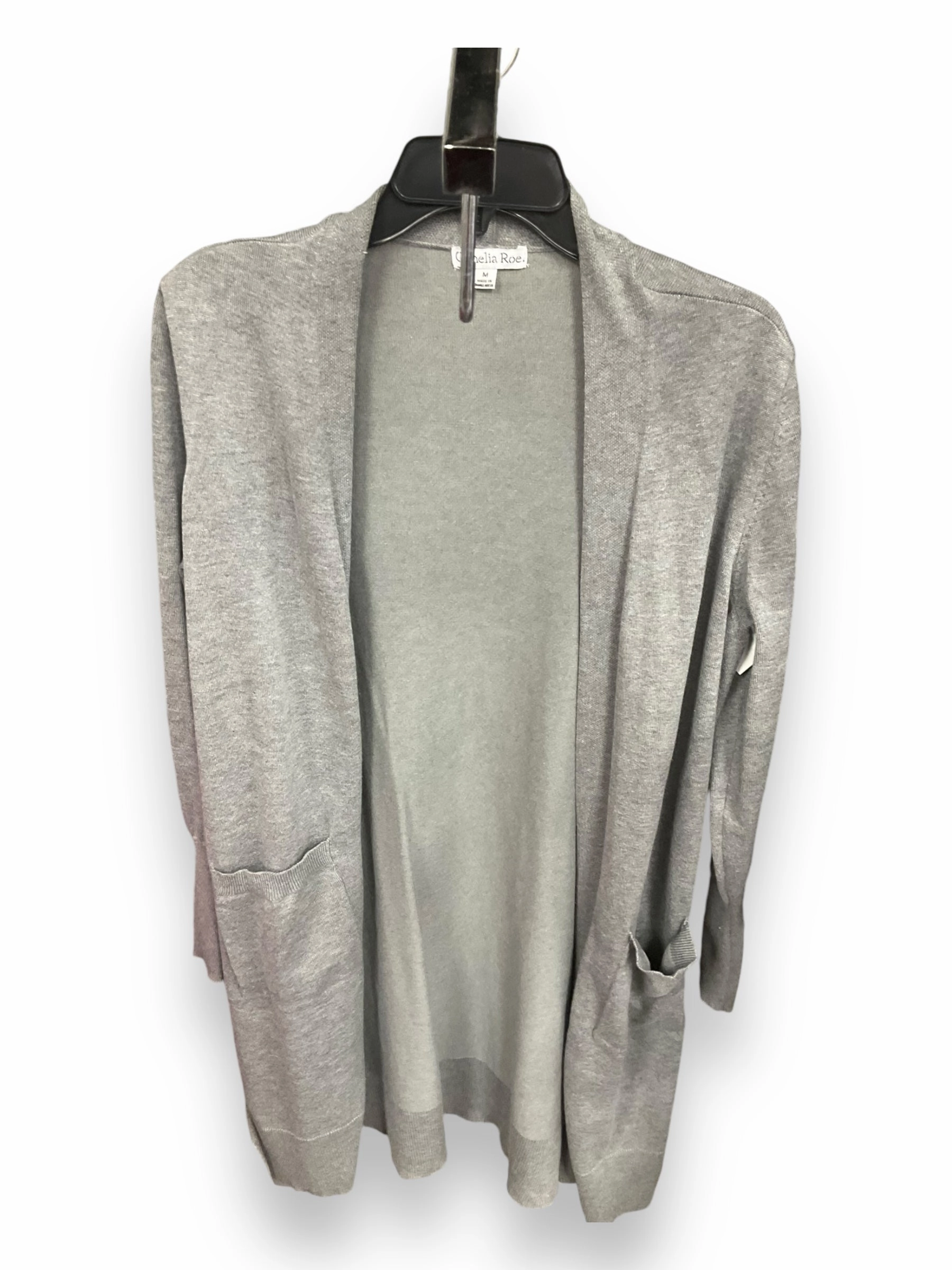 Cardigan By Ophelia Roe In Grey, Size: M Clear Tone Smart Look