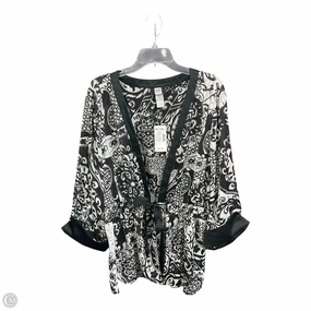 Princess Glow Weather Guard Cardigan By Studio 1940 In Black & White, Size: 3x