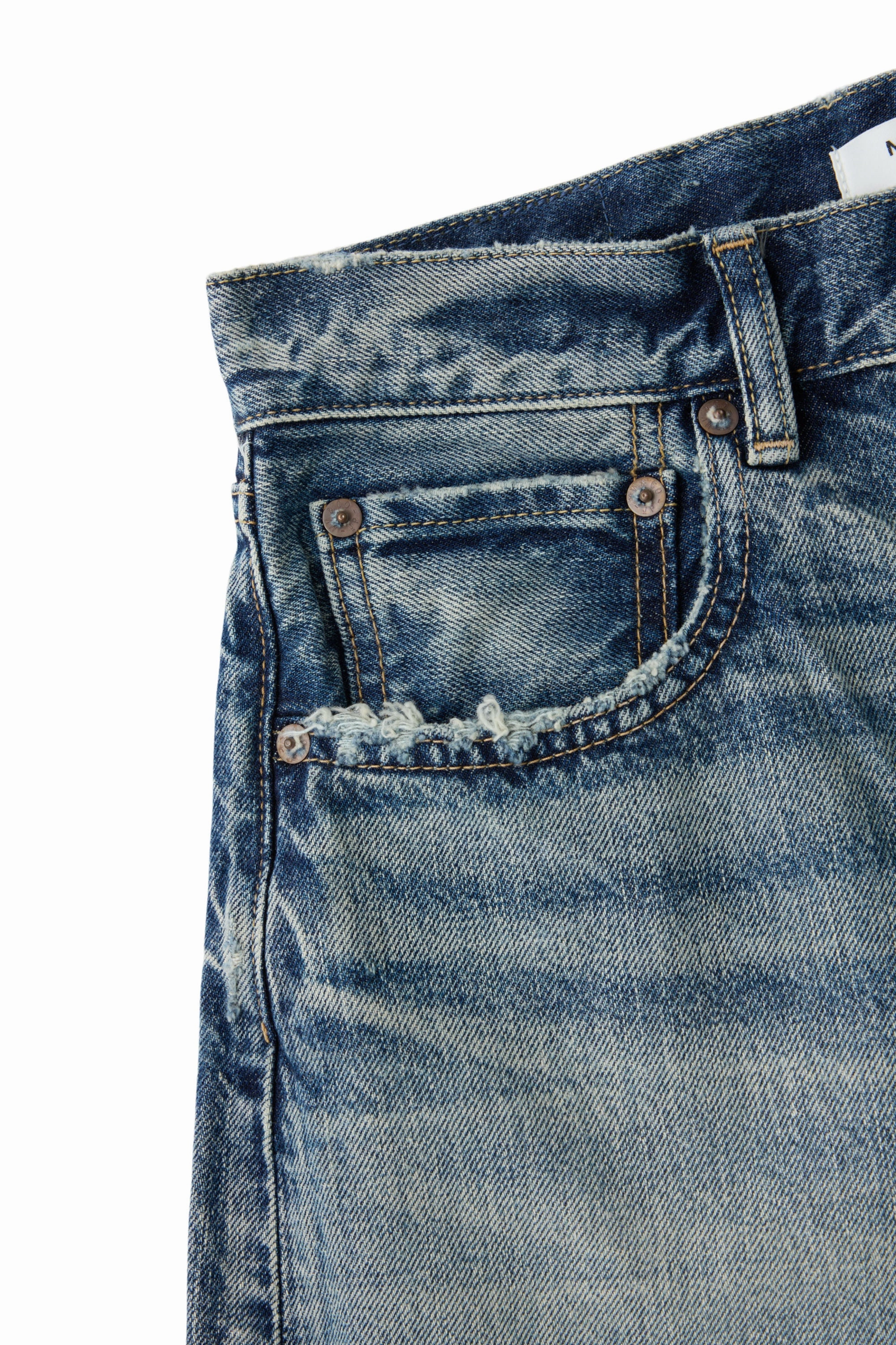 Moussy Denim Douglaston Shorts in Blue Light Stretch Clean Fit