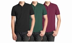 Outdoor Adventure Easy Layering Men's (3-PACK) Short Sleeve Pique Polo Shirt (S-2X)