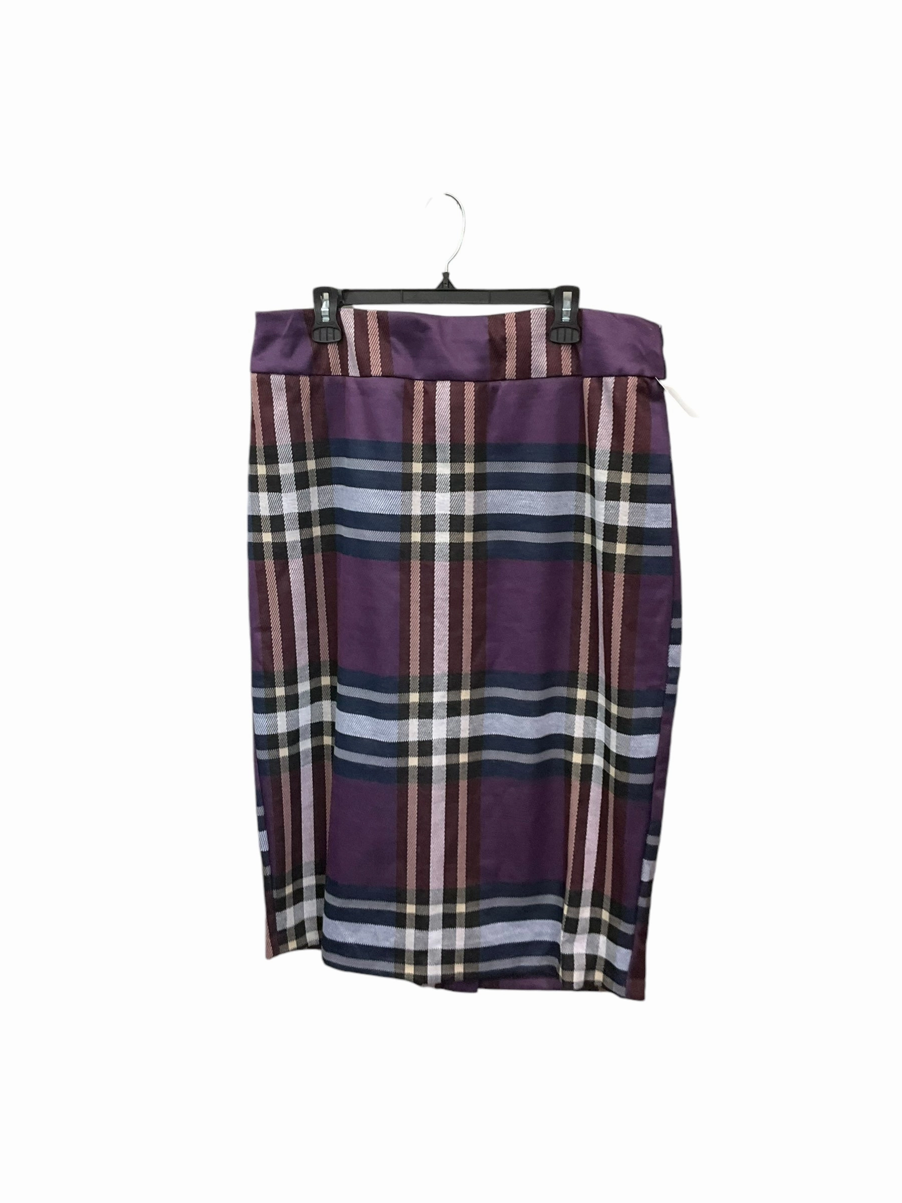 Skirt Maxi By Ashley Stewart In Plaid Pattern, Size: 1x Flexible Hemline