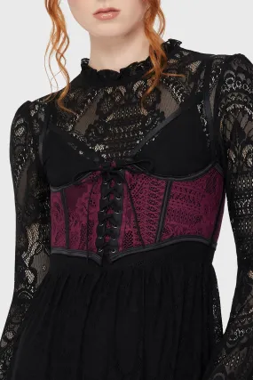 Arden Lace Basque [Plum] SoftKnit Grid Texture Fabric