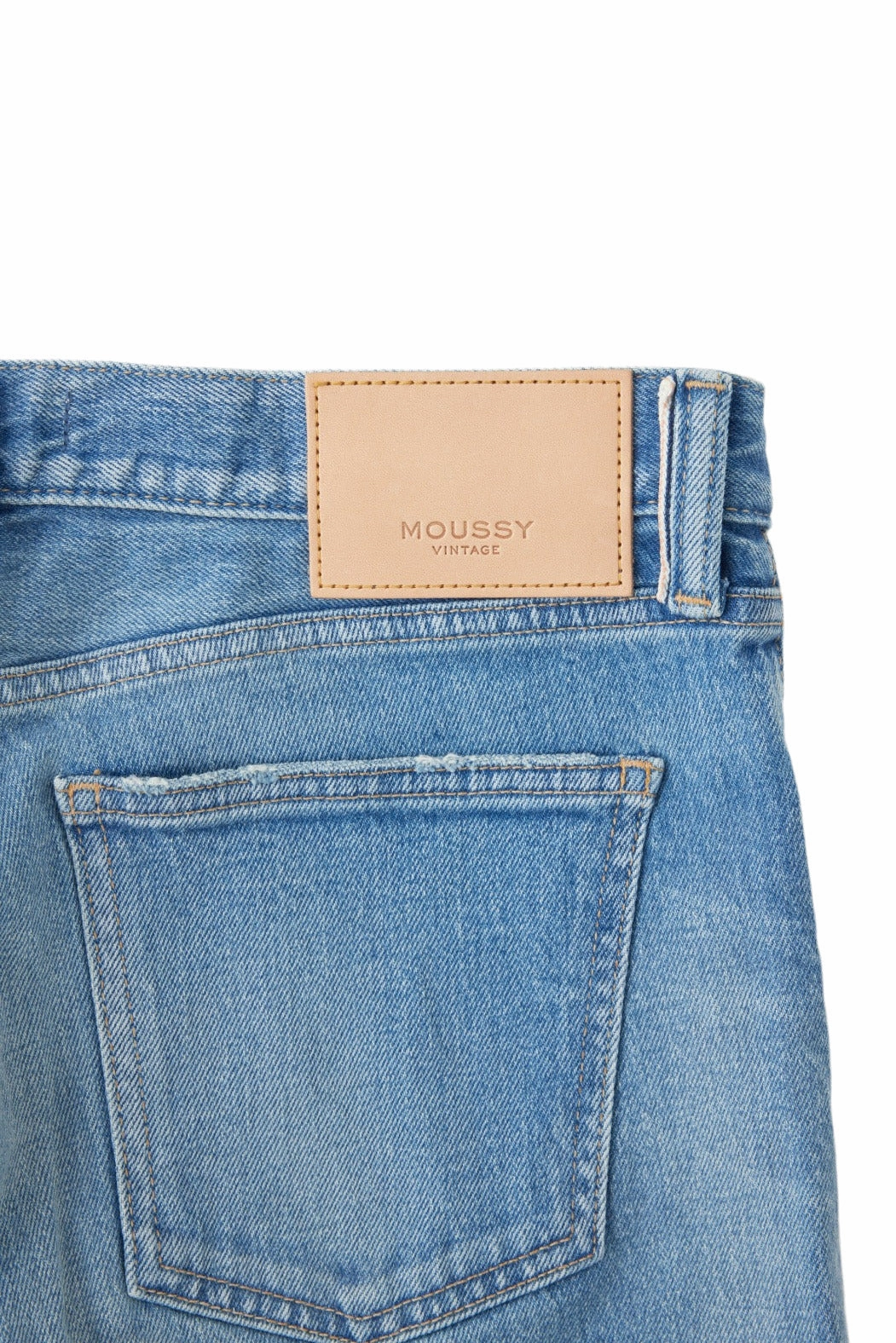Workwear Ready Moussy Denim Kendall Tapered Jeans in Light Blue