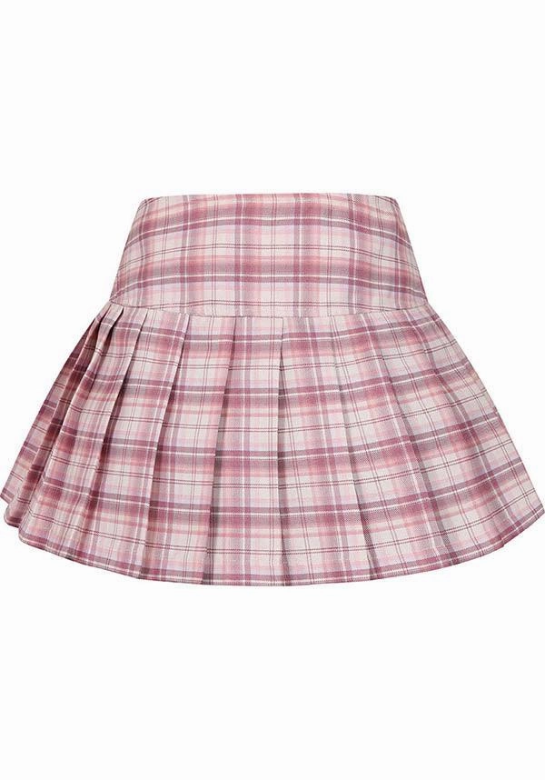 Refined Texture Hand Stitched Darkdoll [Pink/White] | MINI SKIRT