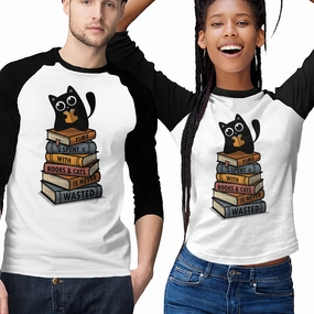 Breathable Flex Fit Layered Sleeve Time Spent With Books And Cats