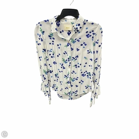 Blouse Long Sleeve By Maeve In Blue & White, Size: S Weather Ready Carnival Look