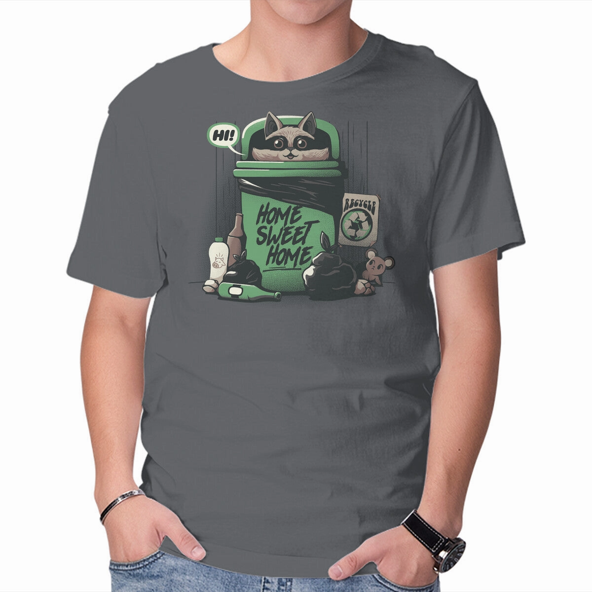 Performance Wear Fit Home Sweet Home Garbage Raccoon