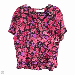 Blouse Short Sleeve By Aparenza In Floral Print, Size: 1x LayeredPanels