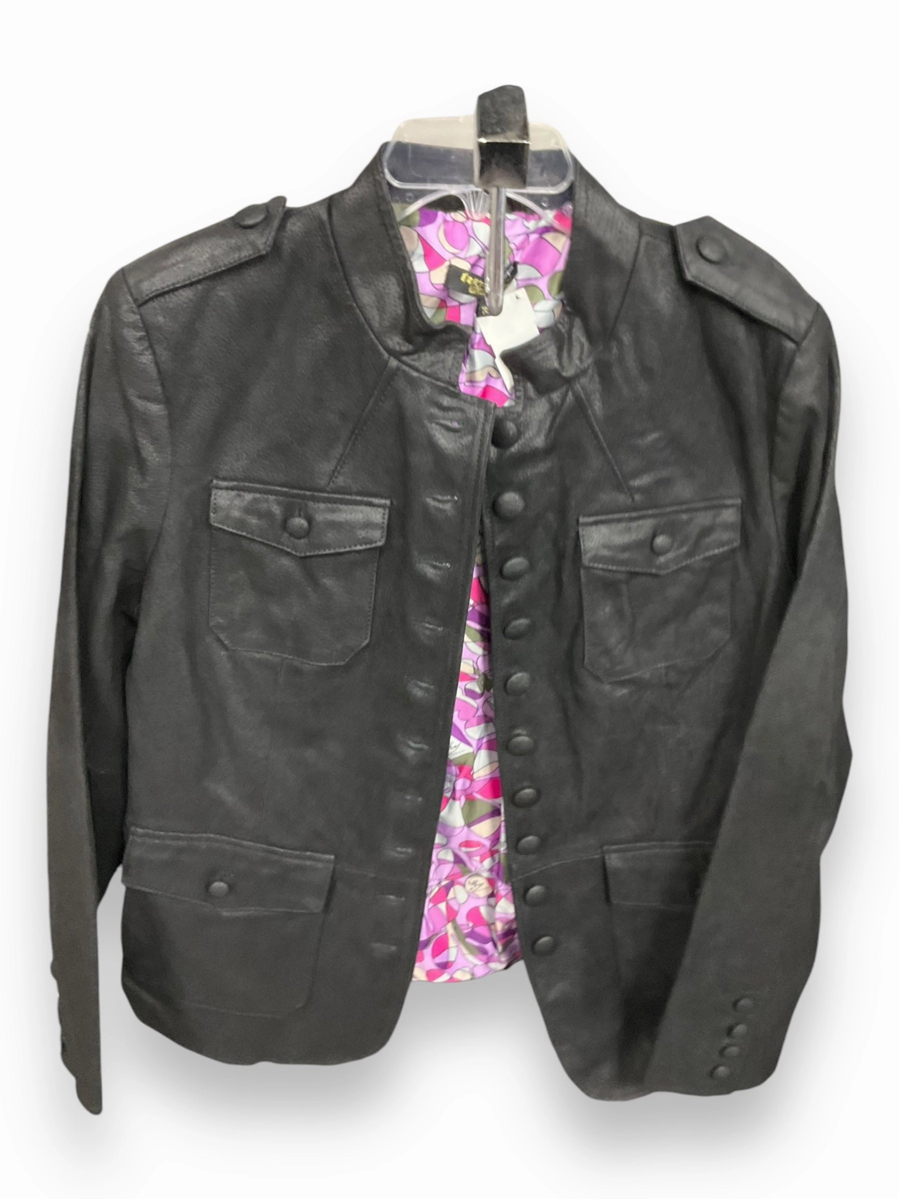 Jacket Leather By Twiggy London Hsn In Black, Size: L Easy Fit