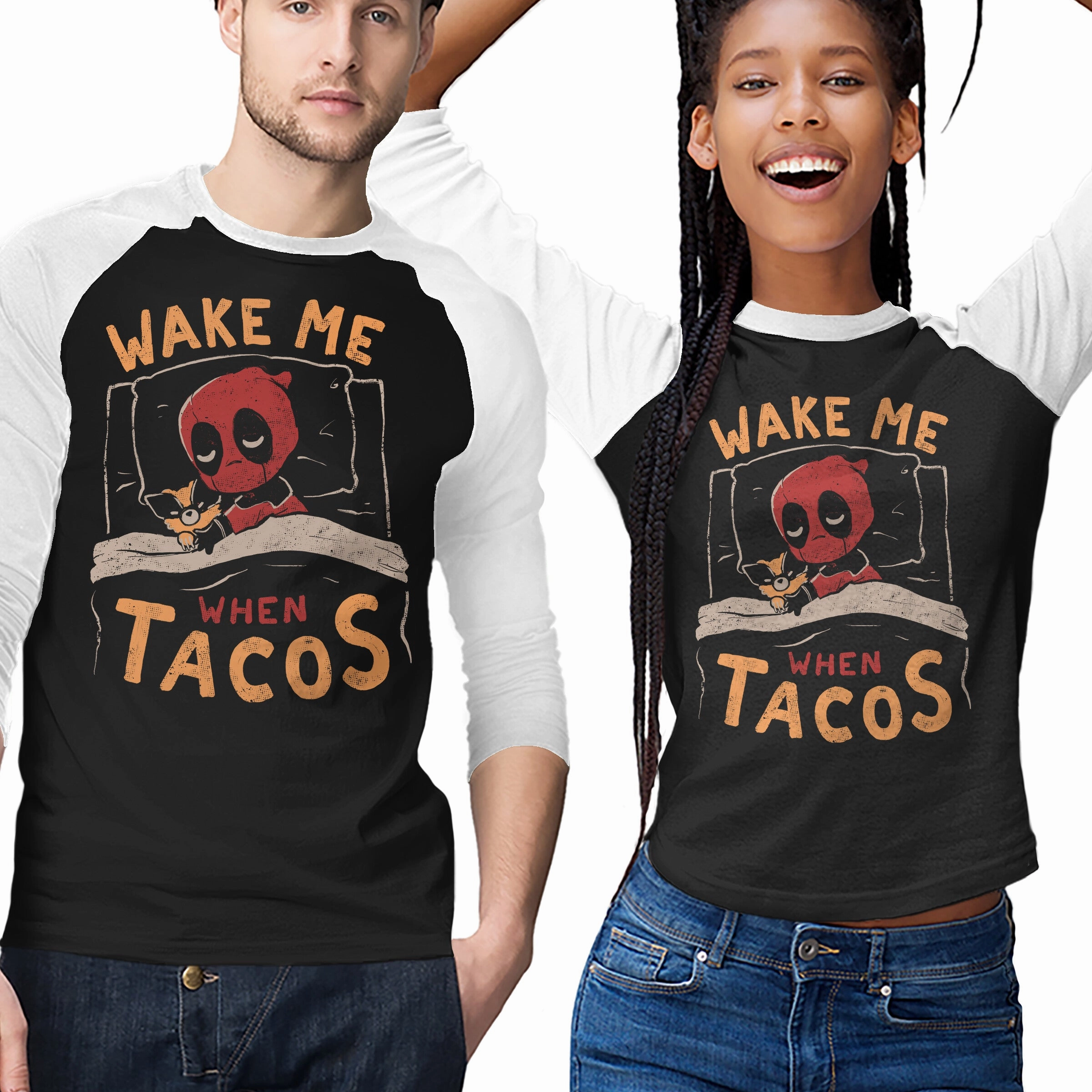 Wake Me When Tacos Denim combination Preppy