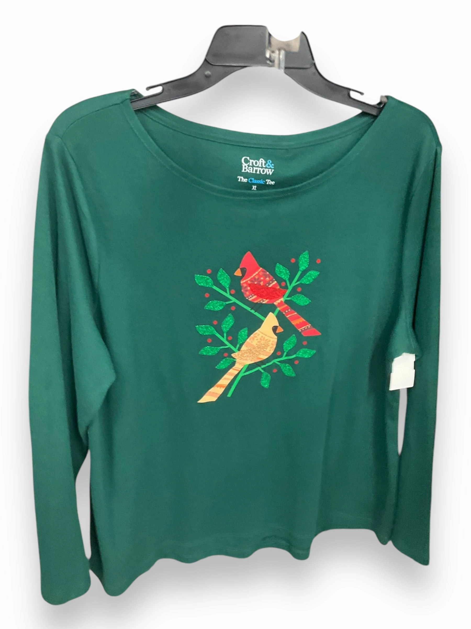 Shoot Mood Top Long Sleeve By Croft And Barrow In Green, Size: Xl