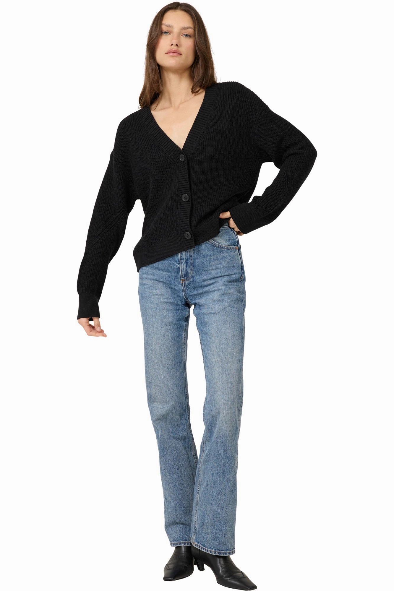 One Grey Day Orson Cardigan in Black Ultimate Warmth