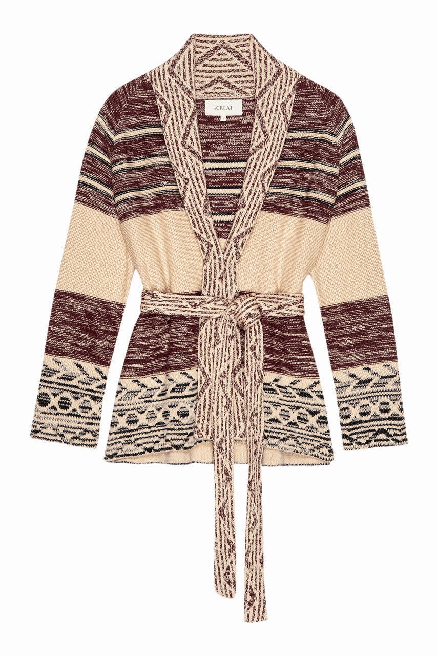 Cozy Flex The Great Riding Cardigan in Rusted Red Multi