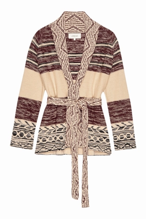 Cozy Flex The Great Riding Cardigan in Rusted Red Multi