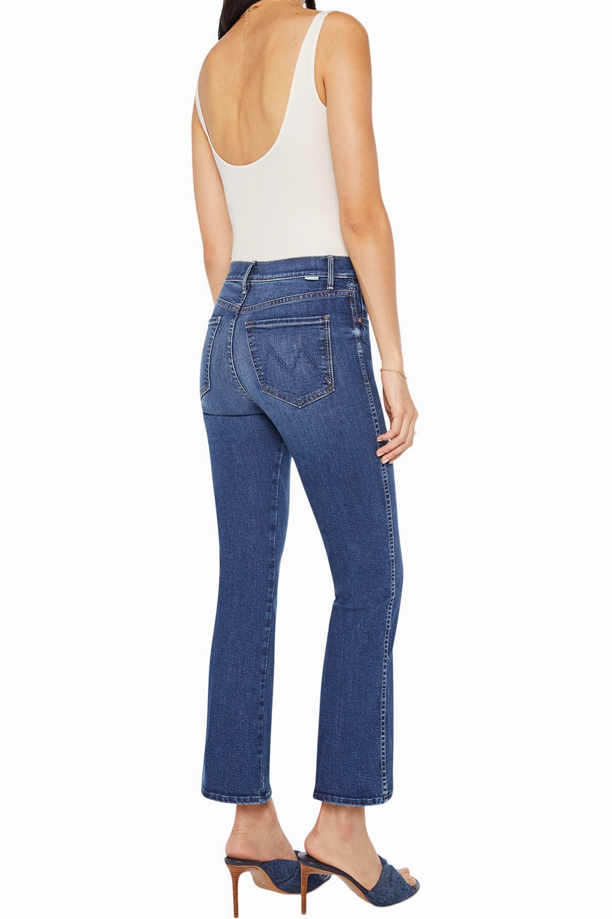 Unisex Fashion Loose Modern Minimalist MOTHER Denim Mid Rise Smokin Double Flood in Start Your Engines