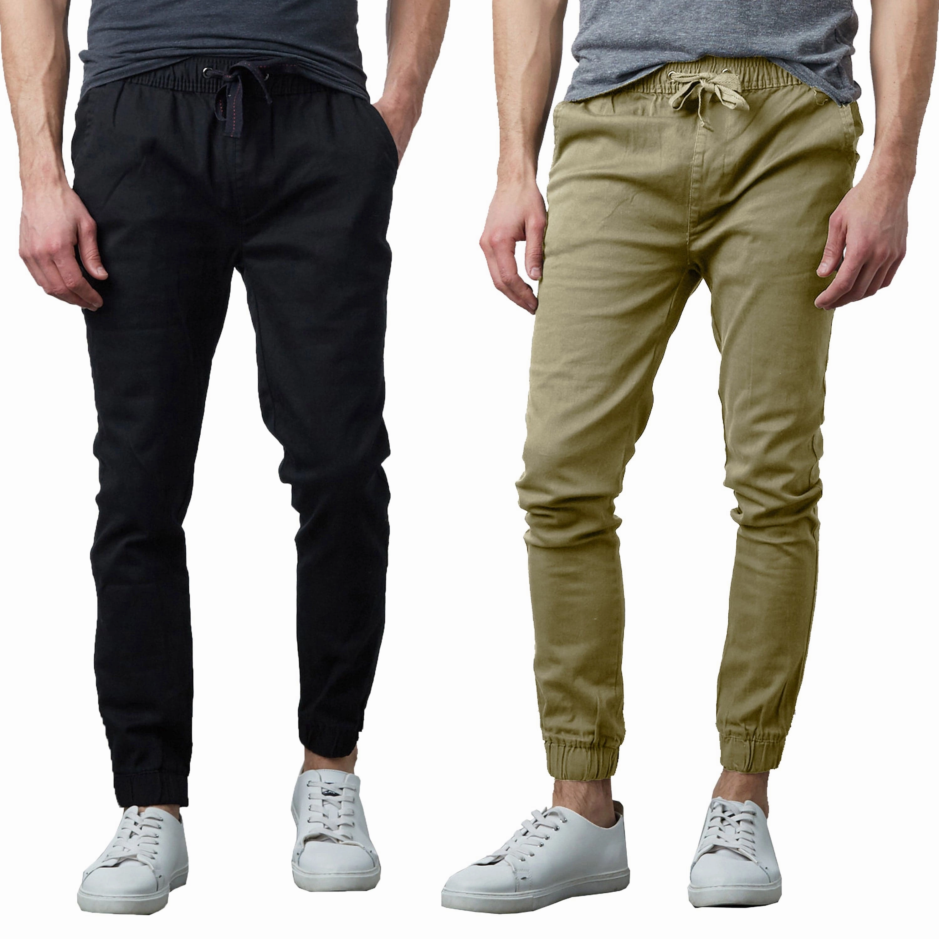 clean design Men's 2-Pack Classic Cotton Stretch Twill Jogger Pants