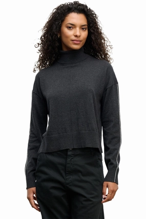 Velvet Libra Mockneck Sweater in Cinder Cozy Stretch Fit Cozy Flex Fit