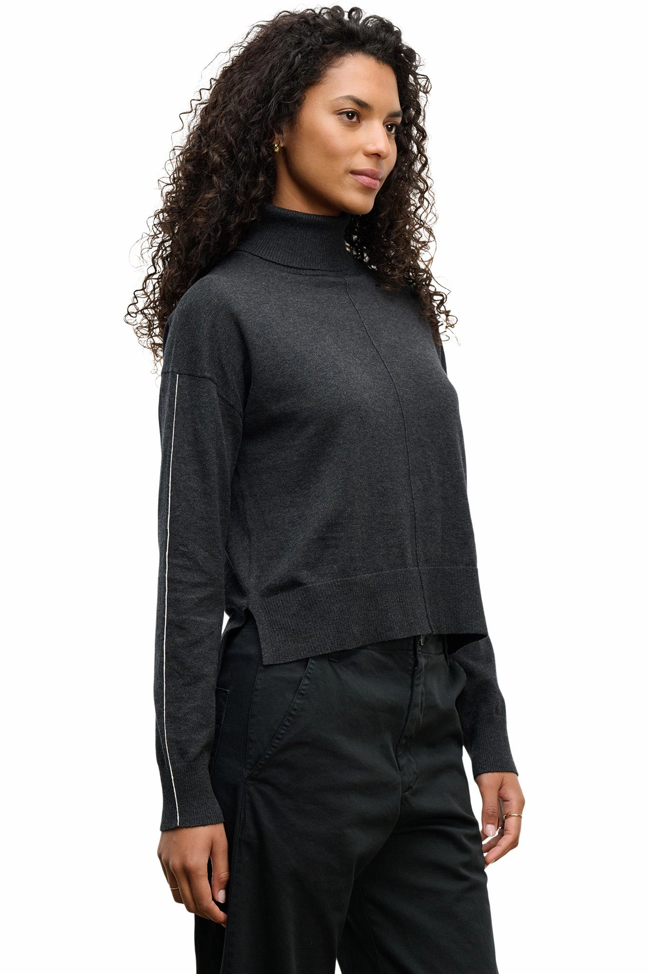 Velvet Libra Mockneck Sweater in Cinder Seasonal piece