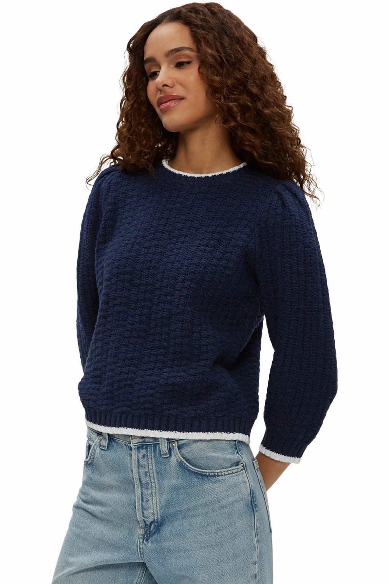 Warm Base Michael Stars Leonora Puff Sleeve Sweater in Nocturnal