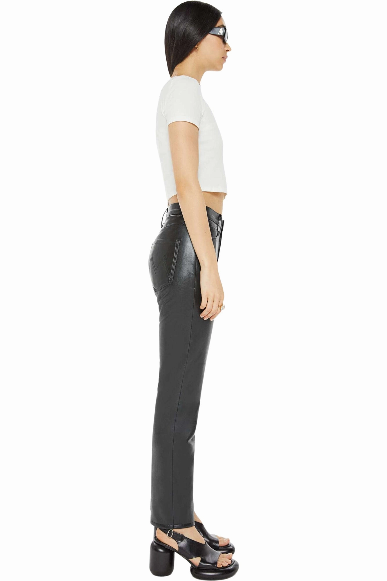 MOTHER Denim Smarty Pants Skimp in Black Functional Fit Minimalist Elegant