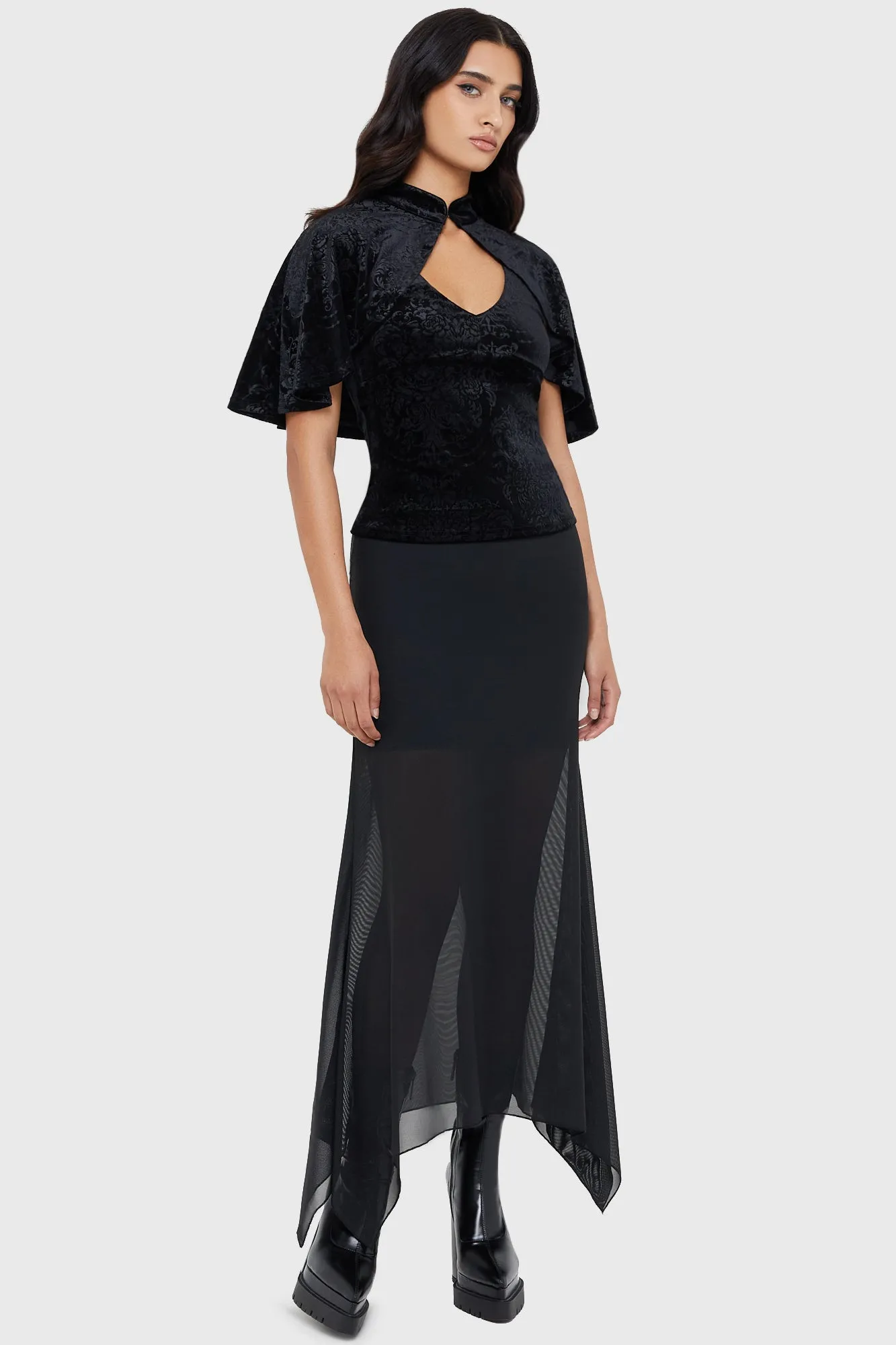 Moonlit Temper Top Ribbed Hemline