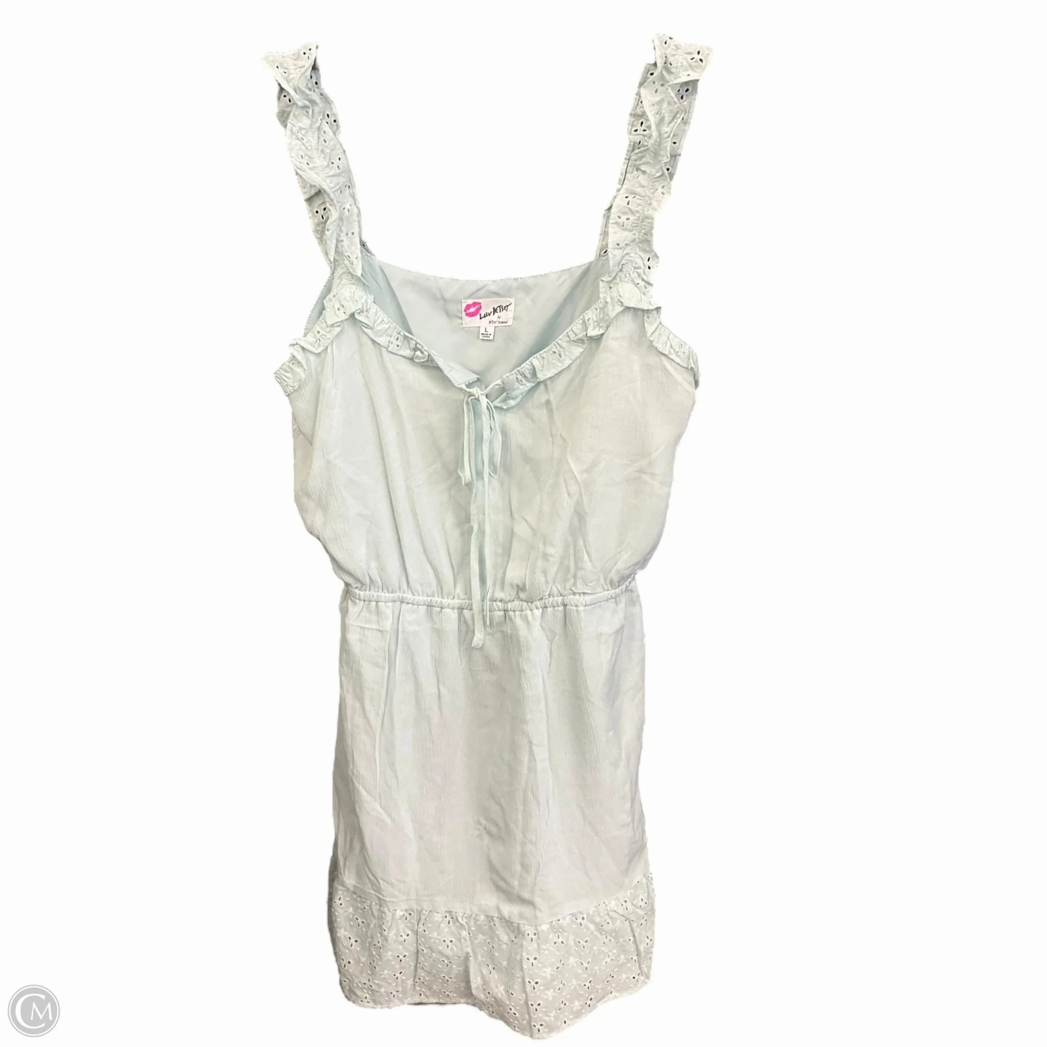 FourWayStretchClothing OdorResistant Coating Dress Casual Short By Betsey Johnson In Blue, Size: L