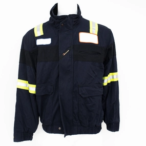 Recycled Material Construction WeatherproofZipper Used Flame Resistant Hi-Visibility Work Coat Non-Insulated