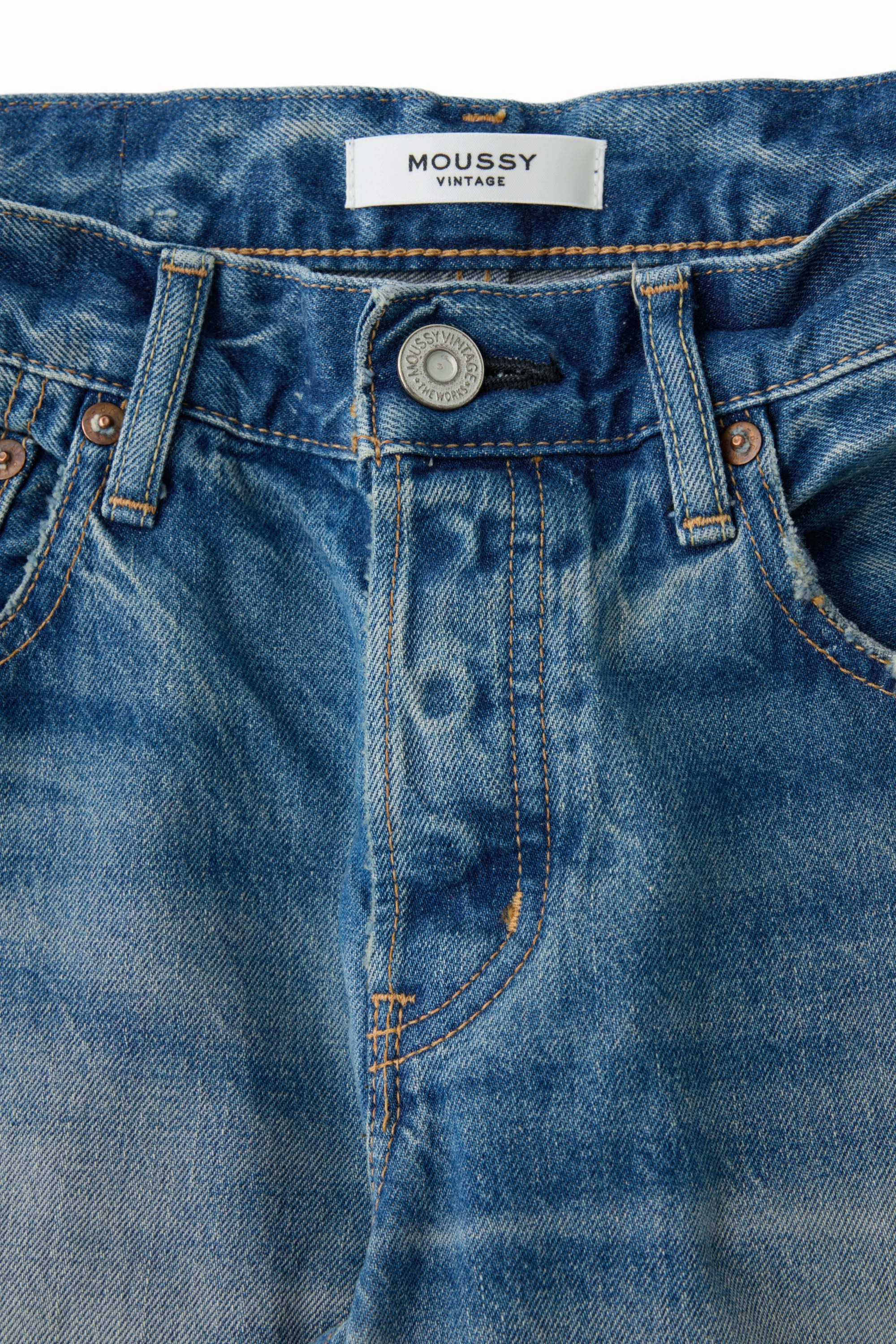 Picnic Style Textured Common Outfit Moussy Denim Bethpage Straight Jeans in Blue