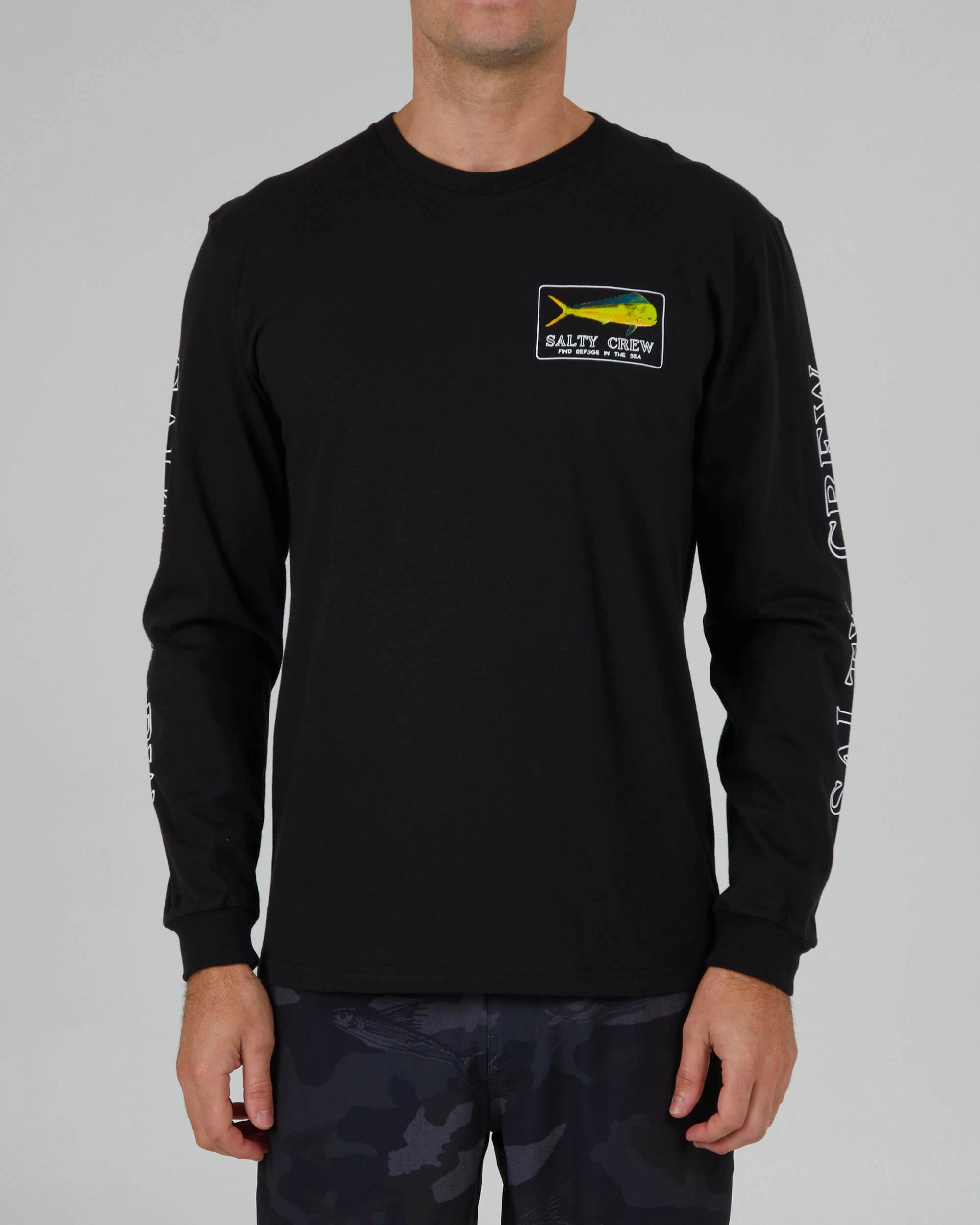 Layering Wear Lightweight Feel Golden Mahi Premium L/S Tee - Black