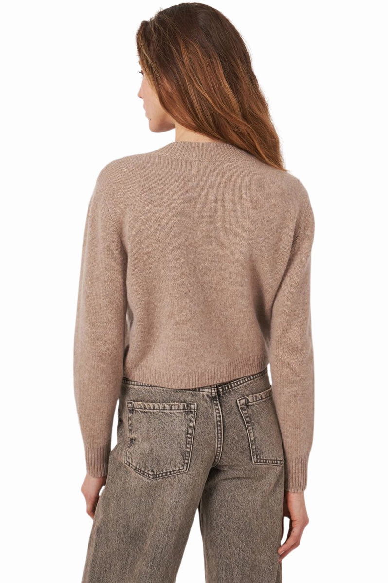 Snug Layer Cozy Active Repeat Cashmere Chunky Knit Cardigan in Taupe