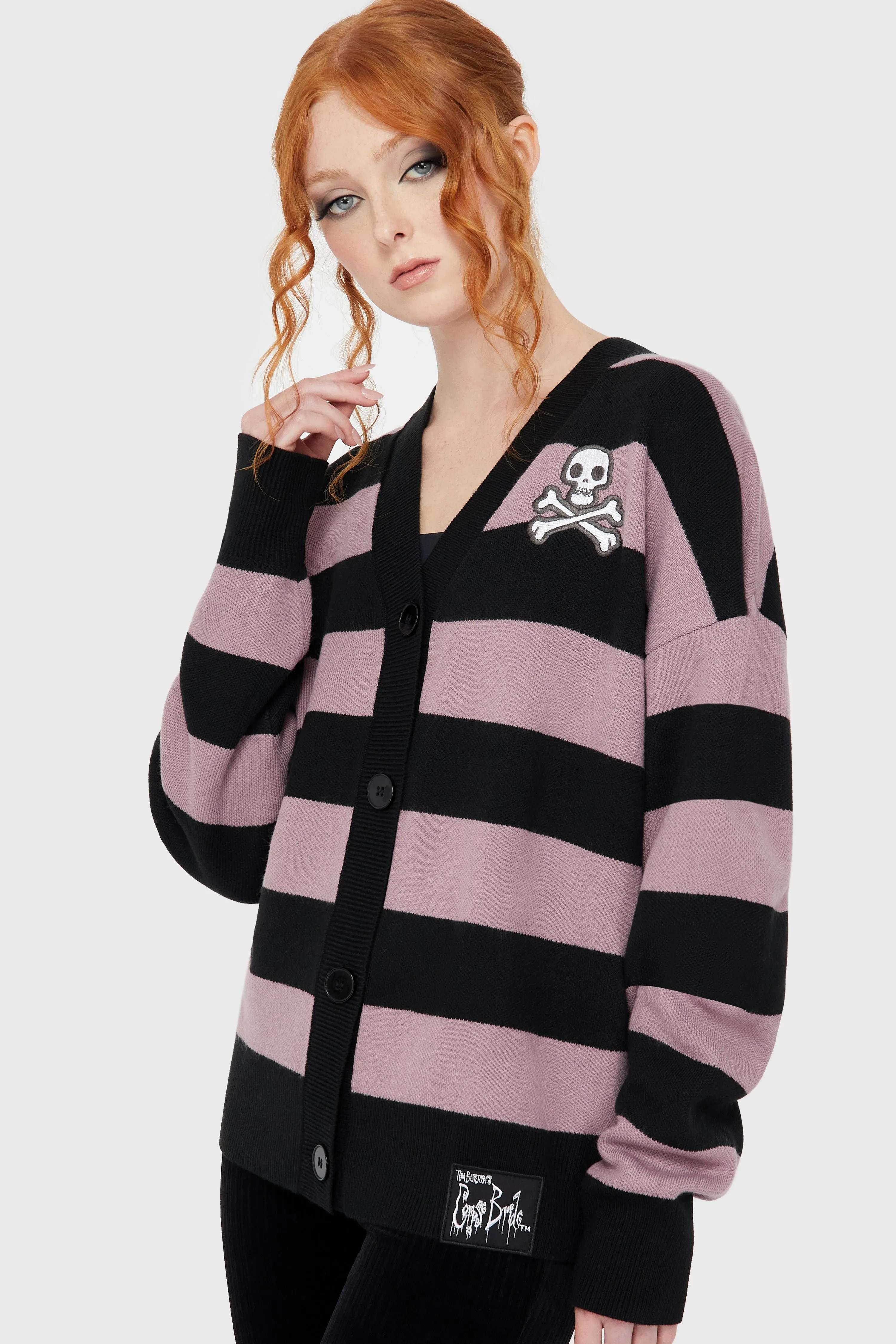 Minimalist Aesthetic OdorControl Crossbones Knit Cardigan