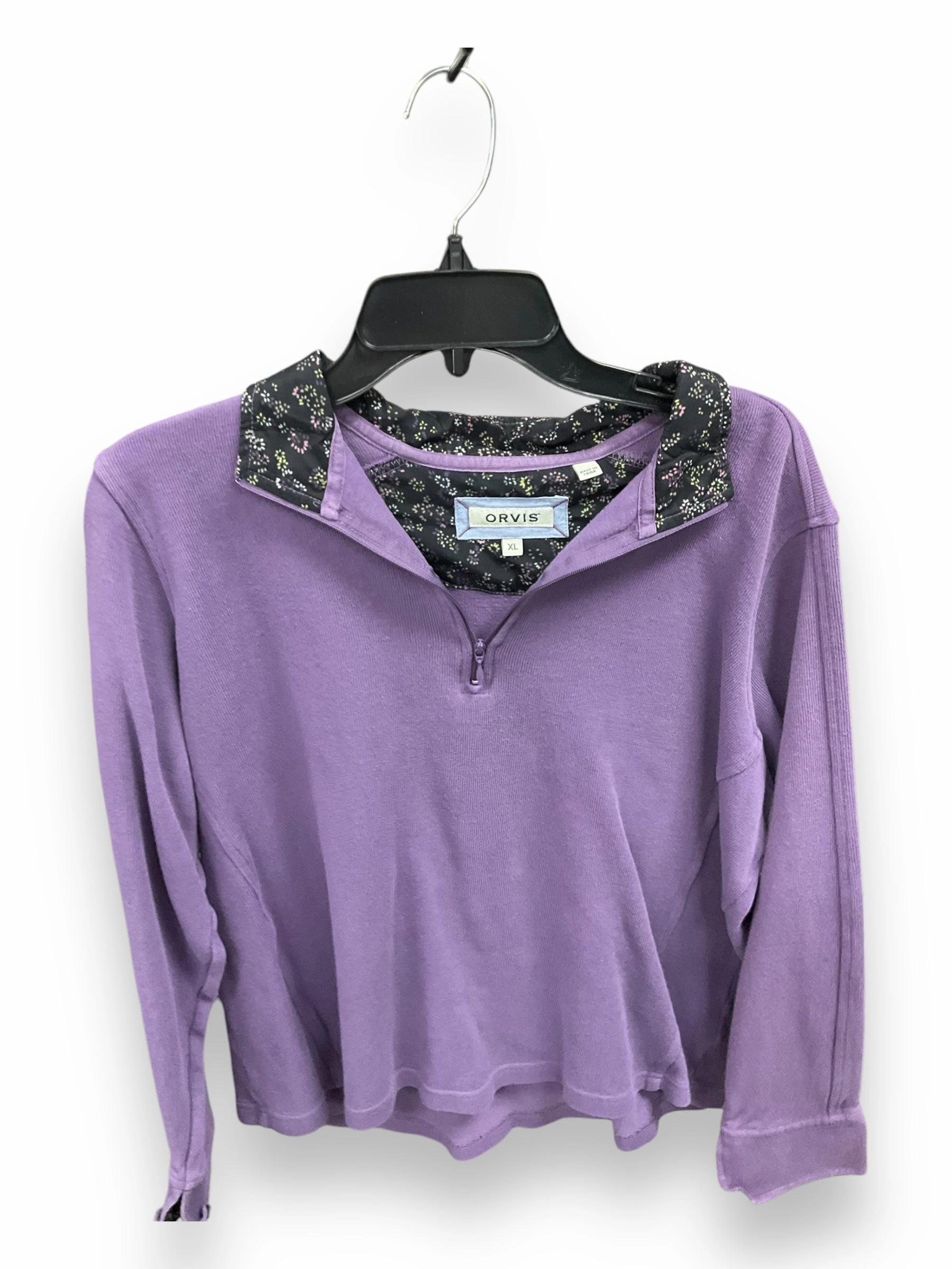 Top Long Sleeve By Orvis In Purple, Size: Xl Model Glow