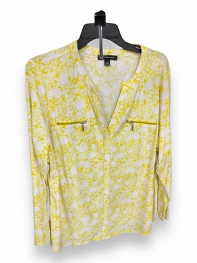 Layer Play Shine Mood Top Long Sleeve By Inc In White & Yellow, Size: 2x