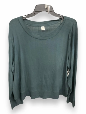 WrinkleFreeFabric Top Long Sleeve By Old Navy In Green, Size: 2x