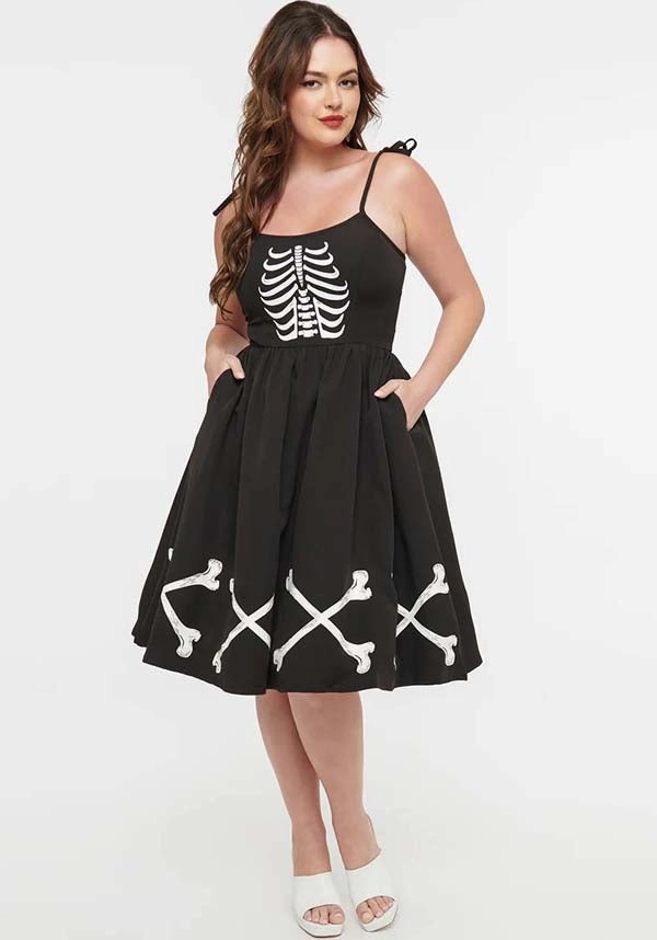 Dark Skeleton Bobbie Swing Dress | SWING DRESS [SECOND]** Comfortable Look Daily Silhouette