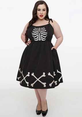 Day Ready Look Euro Ease Dark Skeleton Bobbie Swing Dress | SWING DRESS [SECOND]**